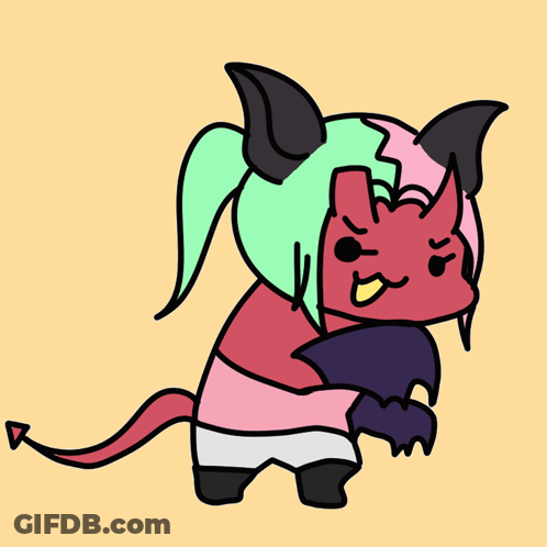 Cartoon Devil In Pink Shirt GIF