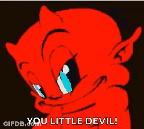 Cartoon Devil Saying You Little Devil GIF
