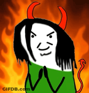 Cartoon Devil With Horns And Tail GIF