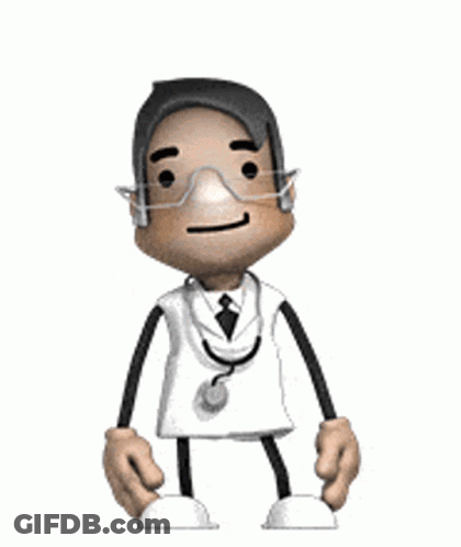 Cartoon Doctor Pointing With Stethoscope GIF