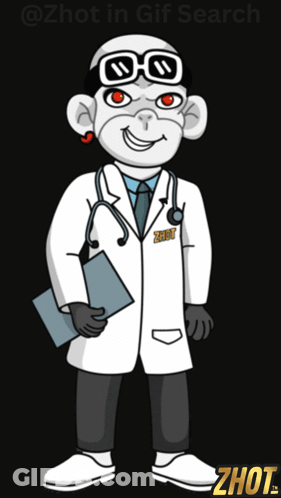 Cartoon Doctor With Badge GIF
