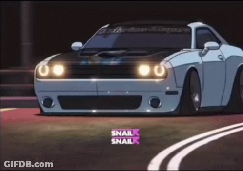 Cartoon Dodge Challenger Snailk Snail GIF