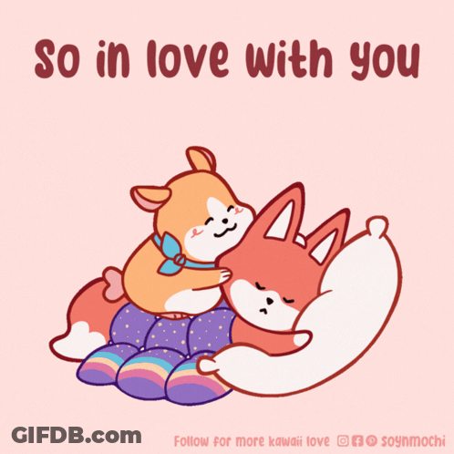 Cartoon Dog And Fox Saying So In Love With You GIF