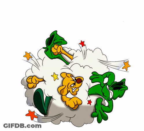 Cartoon Dog And Sheep Saying Do We Have A Problem GIF