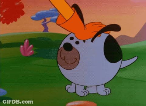 Cartoon Dog Being Scratched GIF