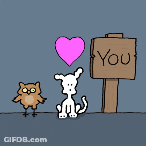 Cartoon Dog Bird Sign Saying Who You GIF