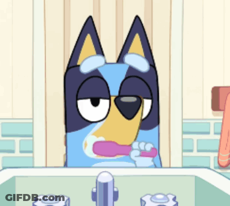 Cartoon Dog Brushing Teeth GIF