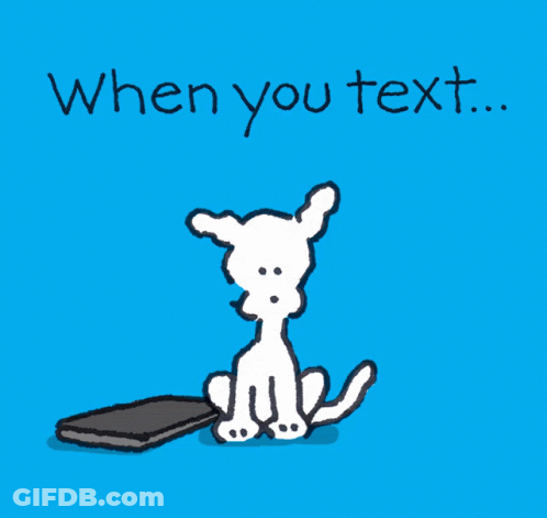 Cartoon Dog By Cell Phone Boop Beep GIF