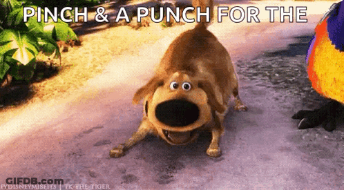 Cartoon Dog Crawling With Pinch And Punch GIF