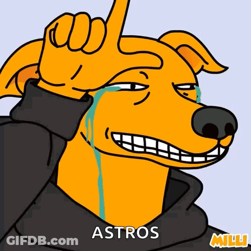 Cartoon Dog Crying With Astros GIF