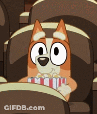 Cartoon Dog Eating Popcorn GIF