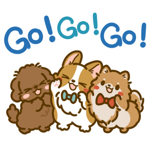 Cartoon Dog Excited Welsh Corgi Puppies GIF