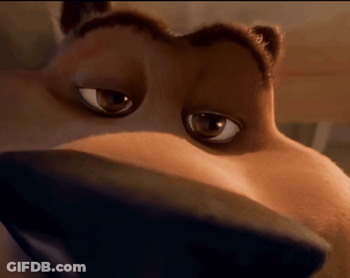 Cartoon Dog Face Close Up Looking At Camera GIF