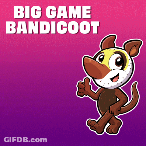 Cartoon Dog Giving Thumbs Up Big Game Bandicoot GIF