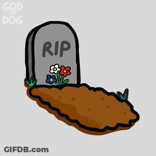 Cartoon Dog Grave RIP GIF