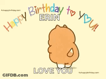 Cartoon Dog Holding Basket Saying Happy Birthday GIF