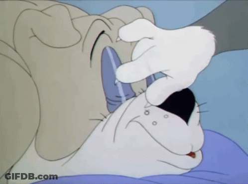 Cartoon Dog Holding Bottle Of Out Cold GIF