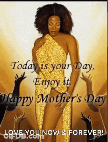 Cartoon Dog Holding Flowers Happy Mother's Day GIF