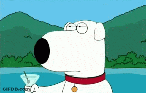 Cartoon Dog Holding Martini Glass With Spoon GIF