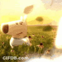 Cartoon Dog In Flower Field GIF