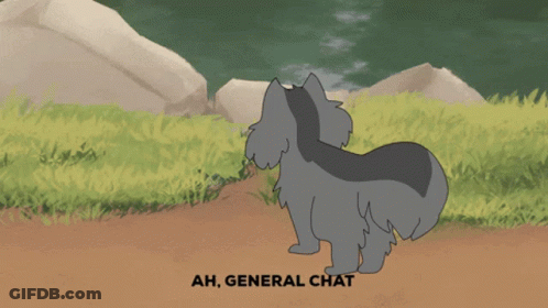Cartoon Dog In Grassy Field Saying Ah General Chat GIF