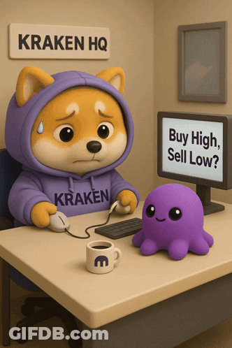 Cartoon Dog In Kraken Hoodie At Desk GIF