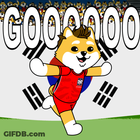 Cartoon Dog In Red Jersey Saying Seoul GIF