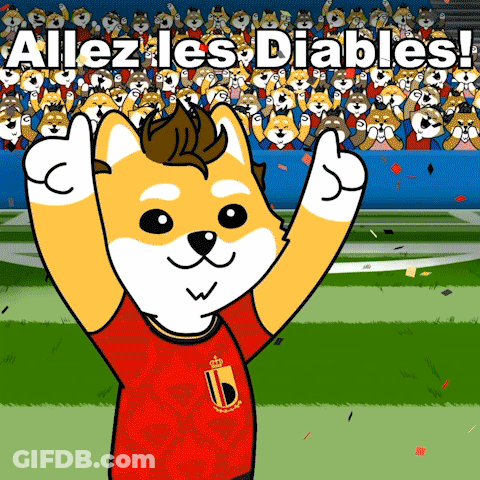 Cartoon Dog In Red Jersey With Letter B GIF