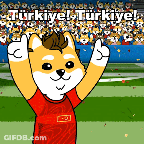 Cartoon Dog In Red Shirt Saying Turkeye GIF