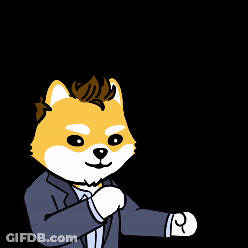 Cartoon Dog In Suit Saying Yesssss GIF