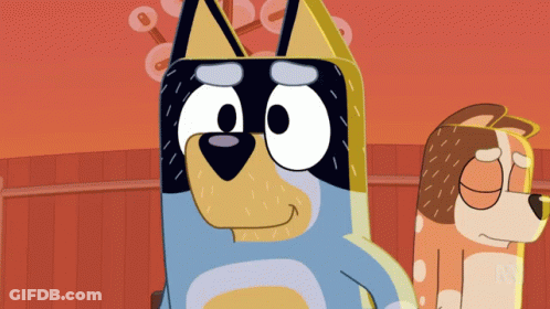 Cartoon Dog In Sunglasses Next To Dog With Eyes Closed GIF