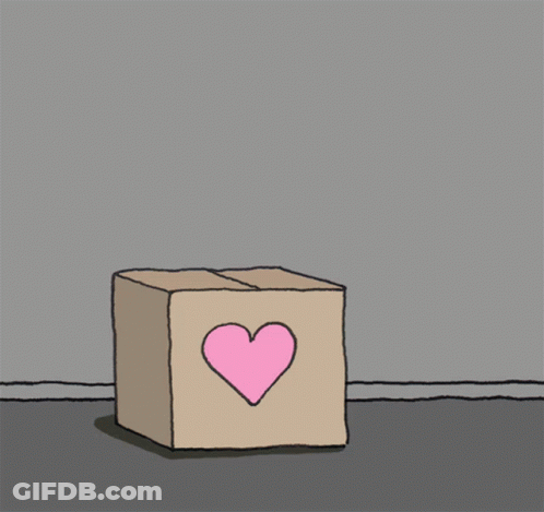 Cartoon Dog Jumping Out Of Cardboard Box GIF