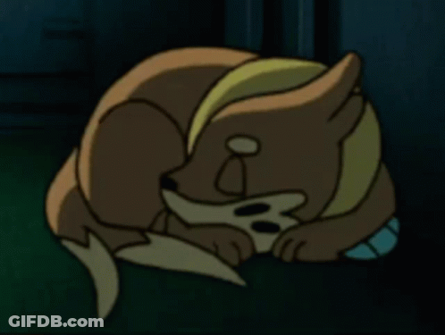 Cartoon Dog Laying Down With Tear GIF