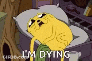 Cartoon Dog Laying In Bed I'm Dying GIF