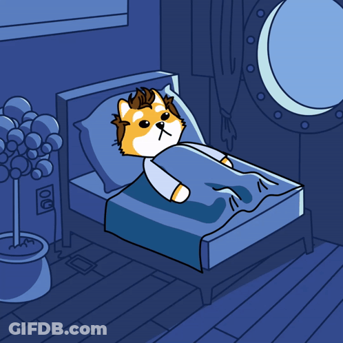 Cartoon Dog Laying In Bed GIF