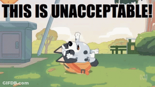 Cartoon Dog Laying In Grass Saying Unacceptable GIF