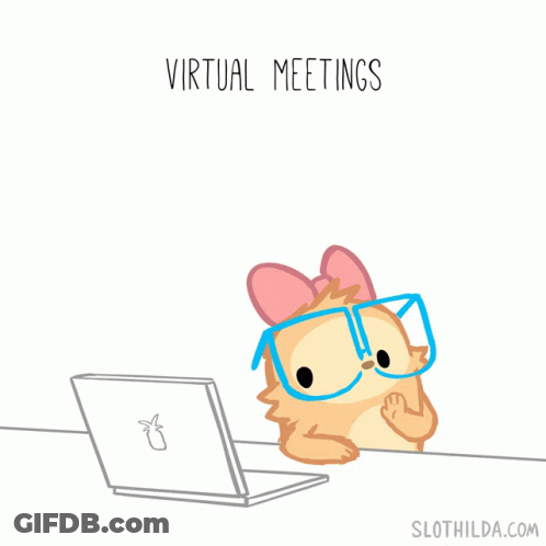 Cartoon Dog Looking At Laptop Virtual Meetings With My Dog GIF