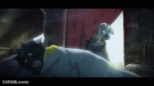 Cartoon Dog Looking Out Window GIF