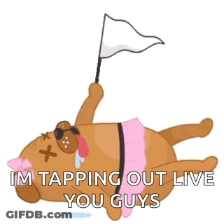 Cartoon Dog Lying On Back With White Flag GIF