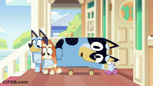 Cartoon Dog Rollerblading On Porch GIF