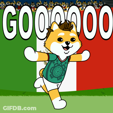 Cartoon Dog Running Past Mexican Flag Gooooo GIF