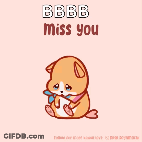 Cartoon Dog Saying Bbb Miss You GIF