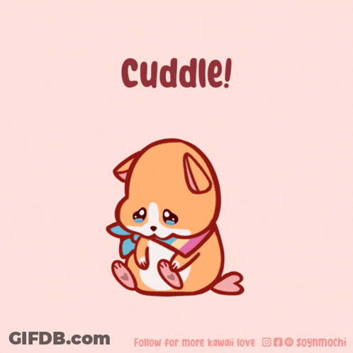 Cartoon Dog Saying Cuddle GIF