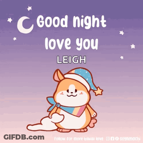 Cartoon Dog Saying Good Night Love You Leigh GIF