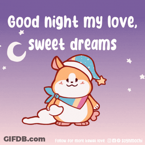 Cartoon Dog Saying Good Night My Love Sweet Dreams GIF