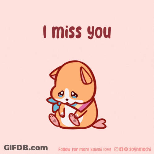 Cartoon Dog Saying I Miss You GIF