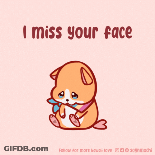 Cartoon Dog Saying I Miss Your Face GIF
