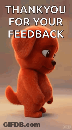 Cartoon Dog Saying Thank You For Your Feedback GIF