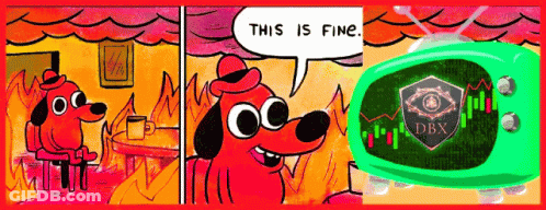 Cartoon Dog Saying This Is Fine Next To TV GIF