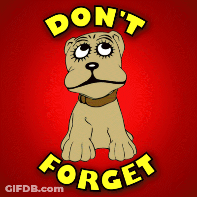 Cartoon Dog Says Don't Forget GIF